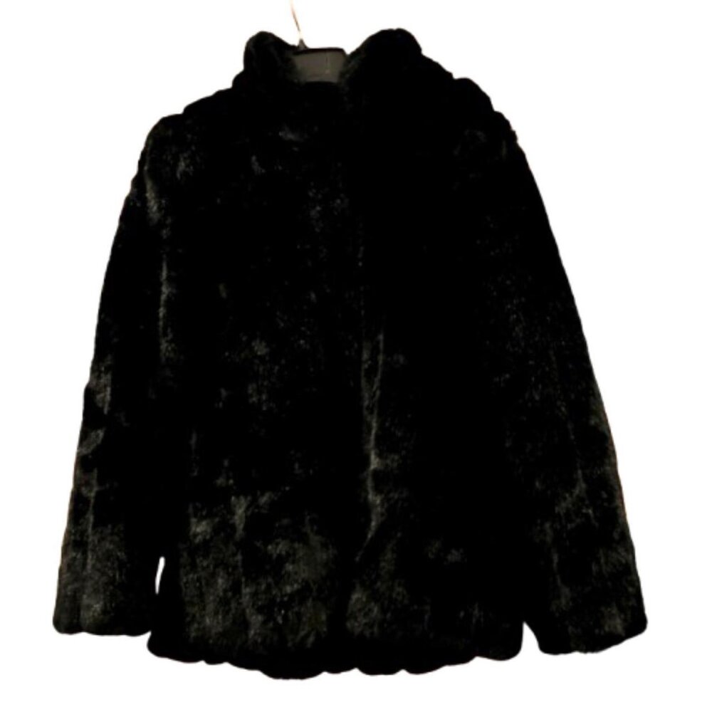 Fabulous Furs Black Faux Fur Teddy Jacket